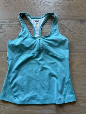 Everlast Teal Blue Zip-Front Racerback Tank